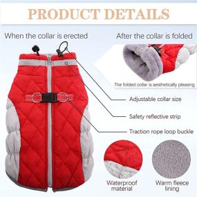 img 3 attached to 🐶 OUOBOB Winter Dog Jacket - Cozy, Reflective, Waterproof, and Windproof Pet Coat for Cold Weather. Comfortable Fleece Apparel with Zipper Closure for Small, Medium, and Large Dogs. Ideal for Puppy Walking.