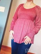 img 1 attached to Women'S V-Neck Tunic Tops: Stylish Puff Sleeve Blouses With Smocked Cuffs & Pleated Flare Pullover review by Kim Rogers