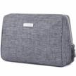 spacious grey makeup bag with zipper - perfect cosmetic organizer for women and girls on travel (large) logo