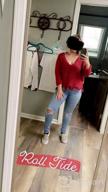 img 1 attached to Women'S V-Neck Long Sleeve Ripped Distressed Pullover Knit Crop Sweater, Size S To 2XL review by Kristen Smith
