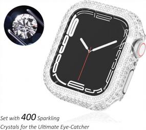 img 3 attached to Sparkling Silver Surace Apple Watch Case 40mm - Series 6/5/4/3/2/1 Bling Cover with 200+ Crystal Diamonds for 38mm-44mm Sizes