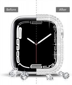 img 1 attached to Sparkling Silver Surace Apple Watch Case 40mm - Series 6/5/4/3/2/1 Bling Cover with 200+ Crystal Diamonds for 38mm-44mm Sizes