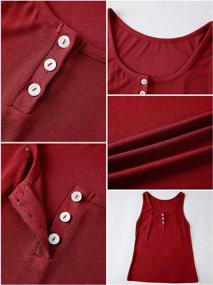 img 1 attached to Yacooh Women'S Ribbed Tank Tops - Racerback Henley Buttons, Sleeveless Cami For Casual Chic Style