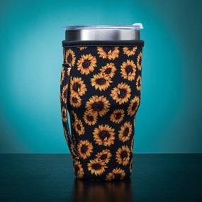img 1 attached to Neoprene Insulated Cup Sleeves - 2-Pack Reusable Covers For 30Oz Starbucks & Dunkin Donuts Cups - Keep Your Iced Coffee Extra Cold (Cup Sleeve Holders Only)