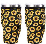 neoprene insulated cup sleeves - 2-pack reusable covers for 30oz starbucks & dunkin donuts cups - keep your iced coffee extra cold (cup sleeve holders only) logo