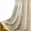 enhance your home with vogol's elegant beige floral embroidered sheer curtains - perfect for living room and bedroom windows logo