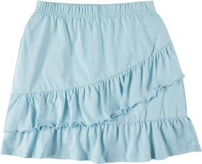 img 3 attached to 👗 Stylish and Comfortable UNACOO Cotton Tiered Elastic Waistband Skirts & Skorts for Girls' Clothing