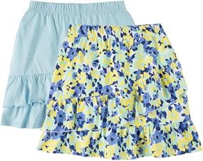 img 4 attached to 👗 Stylish and Comfortable UNACOO Cotton Tiered Elastic Waistband Skirts & Skorts for Girls' Clothing