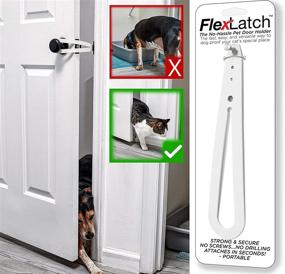 img 4 attached to 🐱 FlexLatch Cat Door Holder Latch - White Alternative, Easy Install, Keeps Cats In, Dogs Out, Safe Baby Proof - No Measuring Required