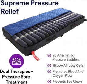 img 3 attached to Low Air Loss Alternating Pressure Mattress - 36” X 80” X 8"- 3" Densified Base - Digital Pressure Mattress For Bed Sores - Silent Air Pump - Air Mattress For Hospital Bed Stages I-III
