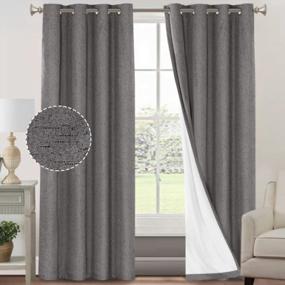 img 4 attached to Decorate In Style And Save Energy With PrinceDeco'S Primitive Textured Linen Blackout Curtains For Living Room And Bedroom