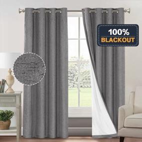 img 3 attached to Decorate In Style And Save Energy With PrinceDeco'S Primitive Textured Linen Blackout Curtains For Living Room And Bedroom