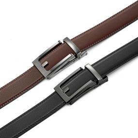 img 1 attached to 👔 Upgrade Your Style with Ratchet Click Comfort Adjustable Buckle Men's Belts!