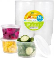 36 sets of 16 oz tashibox plastic deli food storage containers with airtight lids - perfect for freezing, microwaving, and storing soups and more logo