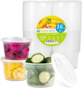 img 4 attached to 36 Sets Of 16 Oz Tashibox Plastic Deli Food Storage Containers With Airtight Lids - Perfect For Freezing, Microwaving, And Storing Soups And More