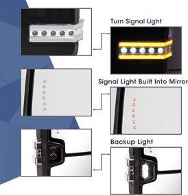 img 2 attached to Switchback Towing Mirror For Silverado Sierra - Compatible With 2007-2013 Chevy Silverado GMC Sierra With Power Adjusted Heated Glass Turn Signal Light Backup Lamp Extendable Pair