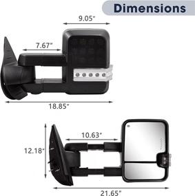 img 1 attached to Switchback Towing Mirror For Silverado Sierra - Compatible With 2007-2013 Chevy Silverado GMC Sierra With Power Adjusted Heated Glass Turn Signal Light Backup Lamp Extendable Pair