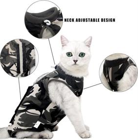 img 2 attached to WOLEDOE Cat Recovery Suit: Ideal Alternative to Cat Cones for Spay Surgery or Skin Diseases - Camouflages, Medium Size