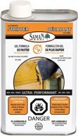 efficient and safe stripping solution: saman ultimate stripper for latex, oil paint, varnish, epoxy & glue - 5x faster gel formula - ideal for wood, metal, and concrete surfaces - 32 oz logo