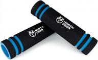 northdeer adjustable chrome dumbbell handles replacement covers (5lb, 10lb, 15lb, 20lb, 30lb) - blue foam pair. logo