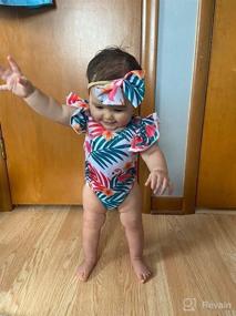 img 1 attached to 🧜 Adorable Toddler Girl Ruffled Mermaid Fish Scale Swimsuit: One-Piece Swimwear Bathing Sunsuit