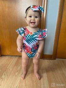 img 3 attached to 🧜 Adorable Toddler Girl Ruffled Mermaid Fish Scale Swimsuit: One-Piece Swimwear Bathing Sunsuit