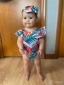 img 2 attached to 🧜 Adorable Toddler Girl Ruffled Mermaid Fish Scale Swimsuit: One-Piece Swimwear Bathing Sunsuit