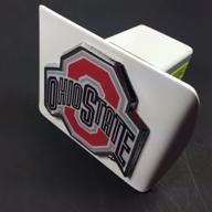 university collegiate white metal hitch cover (for 2 inch receiver) (ohio state) logo