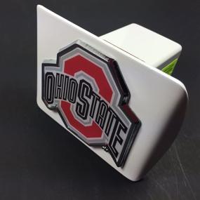 img 1 attached to University Collegiate White Metal Hitch Cover (For 2 Inch Receiver) (Ohio State)