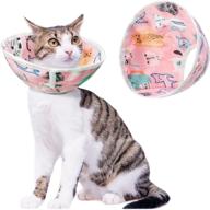 🐱 vkpetfr cat recovery collar: waterproof & adjustable e-collar for after surgery - easy eating & drinking (pink) logo