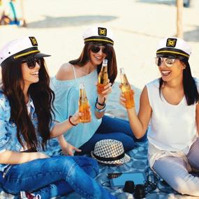 img 1 attached to Set Sail In Style With Our Yacht Captain Hats - Adjustable And Perfect For Parties