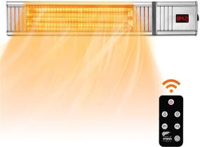 img 4 attached to 1500W Electric Patio Heater With Remote Control, LCD Display, 24H Timer - Fast & Quiet For Large Room/Garage