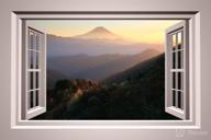 🏞️ mountain view window wall decals - wallmonkeys wm169246 - peel and stick (24" w x 16" h), medium логотип