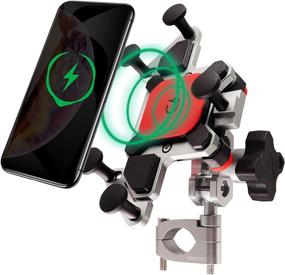 img 4 attached to 📱 WINDFRD Aluminum Motorcycle Phone Mount with 15W Fast Wireless Charging, Vibration Dampening, Waterproof Qi Technology, Anti-Theft for Harley Davidson and Motorcycle Handlebars