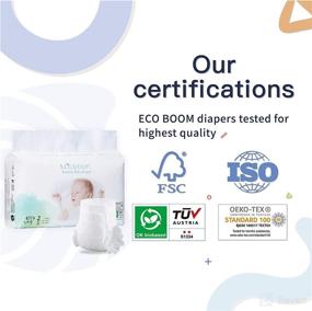 img 2 attached to 👶 ECO BOOM Bamboo Viscose Baby Diapers: 100% Natural, Safe, and Organic Disposable Diapers for Sensitive Skin - Size 2 (6-16lb) Pure White Eco Diaper - 36 Count