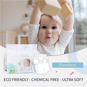 img 1 attached to 👶 ECO BOOM Bamboo Viscose Baby Diapers: 100% Natural, Safe, and Organic Disposable Diapers for Sensitive Skin - Size 2 (6-16lb) Pure White Eco Diaper - 36 Count