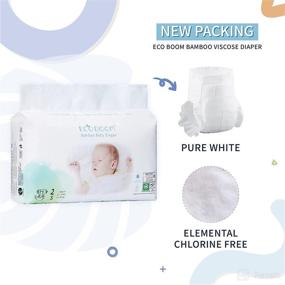 img 3 attached to 👶 ECO BOOM Bamboo Viscose Baby Diapers: 100% Natural, Safe, and Organic Disposable Diapers for Sensitive Skin - Size 2 (6-16lb) Pure White Eco Diaper - 36 Count