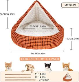 img 1 attached to 🐶 Cozy Hooded Burrowing Cave Dog Bed by OYSMY - Small Medium Pet Tent Bed for Dogs and Cats, Washable Calming Donut Bed with Slip-Resistant Bottom, Ideal for Anxiety Relief