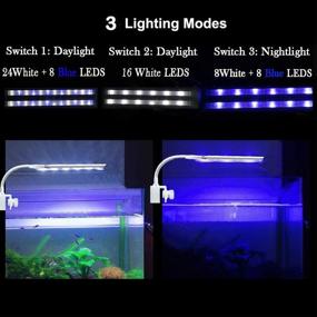 img 1 attached to 🐠 Enhance Your Aquarium: JackSuper 7500K LED Light for Optimal Fish and Plant Growth - Adjustable Brightness, 180° Light Shell, Blue & White LEDs, 360° Rotatable Design
