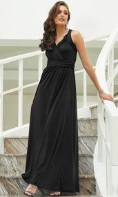 img 2 attached to Long Sleeveless Flowy Maxi Dress For Bridesmaids, Cocktail Parties, And Evening Events