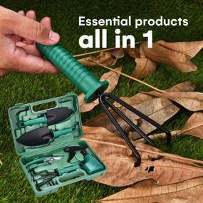 img 1 attached to 5-Piece Garden Tool Set - Gardening Hand Tools Kit With Tool Box For Yard Or Indoor Planting - Small Garden Essentials Gift For Gardeners And Lovers.