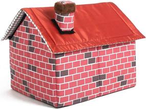 img 1 attached to Ushang Pet Luxury Indoor Dog House for Medium & Large Dogs | Cozy Red Brick Warmth with Soft Pillow | Size L 26 x 24 x 22 inch