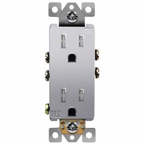 img 4 attached to ENERLITES, Silver Elite Series Decorator Receptacle Outlet Child Safe Tamper-Resistant, Self-Grounding, 2-Pole, Residential Grade, 15A 125V, UL Listed, 61501-TR-SV