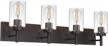 industrial farmhouse 4-light bathroom vanity fixture in oil rubbed bronze - wall mounted sconces for kitchen, dining room - patent no.: us d958,438 s logo