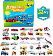 foam magnets for kids: 33-piece vehicle set for preschool learning and play logo