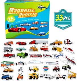 img 3 attached to Foam Magnets For Kids: 33-Piece Vehicle Set For Preschool Learning And Play