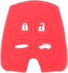 segaden silicone cover protector case holder skin jacket compatible with saab 9-3 9-5 4 button remote key fob cv2760 red logo