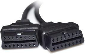 img 2 attached to Обновите диагностику автомобиля с помощью 16-контактного разветвителя удлинительного кабеля OBD2 - от мужчины к двойному женскому Y-кабелю - 50 см