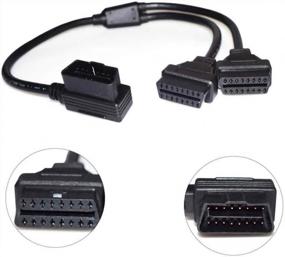 img 4 attached to Upgrade Your Car Diagnostics With 16 Pin OBD2 Extension Cable Splitter - Male To Dual Female Y Cable - 50CM