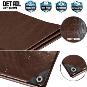 img 2 attached to TANG Sunshades Depot 8 X 10 Feet Super Heavy Duty 16 Mil Waterproof Brown Tarp Multi Purpose Waterproof Poly Tarp Cover Reinforced Rip-Stop With Grommets